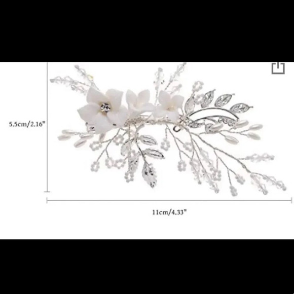 Stunning Pearl Barrette Flower Crystal - Picture 8 of 12